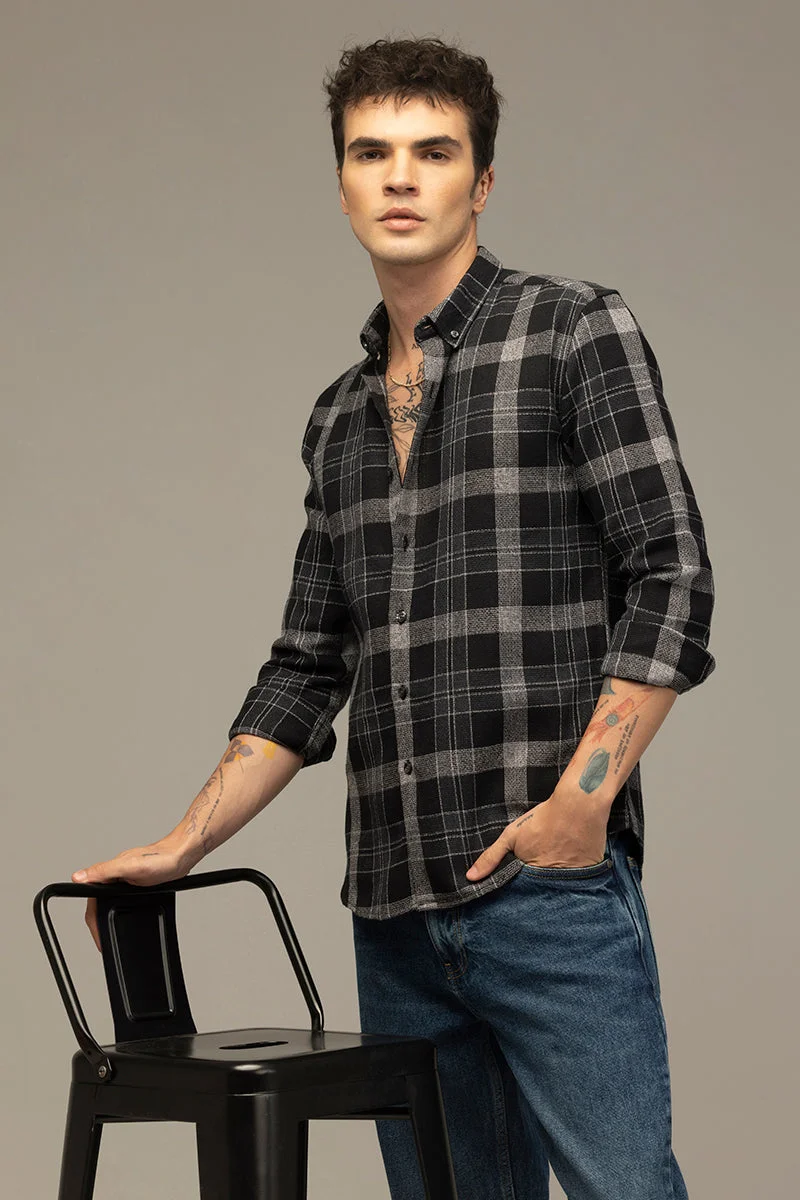سنيتش Lane Grid Black Checks Shirt